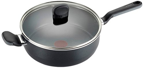0885446552760 - T-FAL A68833 SOFT SIDES NONSTICK THERMO-SPOT DISHWASHER SAFE OVEN SAFE SAUTE PAN / JUMBO COOKER COOKWARE, 4.2-QUART, BLACK