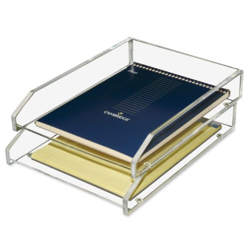 0885449440774 - KANTEK ACRYLIC DOUBLE LETTER TRAY, 4 3/4 X 14 X 10 1/2 INCHES , CLEAR (AD15)