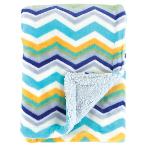 0885453383616 - HUDSON BABY DOUBLE LAYER BLANKET, BLUE