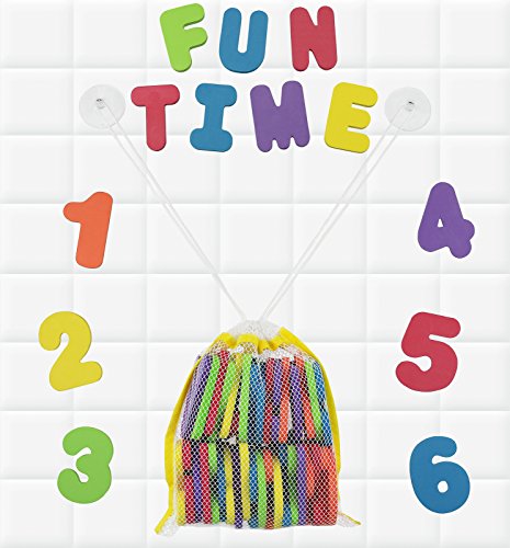 0885462078893 - CLICK N' PLAY BATH FOAM LETTERS & NUMBERS WITH MESH BATH TOYS ORGANIZER, 36 COUNT