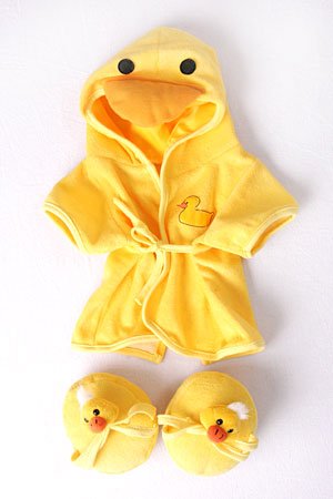 0885468859069 - DUCK ROBE & SLIPPERS PAJAMAS OUTFIT TEDDY BEAR CLOTHES FIT 14 - 18 BUILD-A-BEAR, VERMONT TEDDY BEARS, AND MAKE YOUR OWN STUFFED ANIMALS