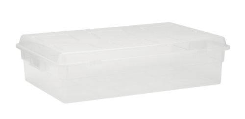 0885473663910 - UNITED SOLUTIONS TO0015 THIRTY FIVE QUART CLEAR PLASTIC UNDER THE BED STORAGE CONTAINER WITH LID - 35QT PLASTIC HORIZONTAL ORGANIZING BOX AND LID IN CLEAR-ORGANIZE YOUR HOME