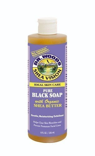 0885474437480 - DR WOODS SHEA VISION, PURE BLACK SOAP WITH SHEA BUTTER, 8-OUNCE (PACK OF 12)