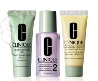 0885479947243 - CLINIQUE 3 STEPS TRAVEL SIZE SET FOR VERY DRY TO DRY COMBINATION SKIN, LIQUID FACIAL SOAP MILD (1 OZ) + CLARIFYING LOTION 2 (1 OZ) + DRAMATICALLY DIFFERENT MOISTURIZING LOTION (1 OZ)