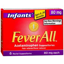 8854826650701 - FEVERALL INFANTS' 80 MG ACETAMINOPHEN SUPPOSITORIES SUPPOSITORIES 6.0 EA. (QUANTITY OF 4)