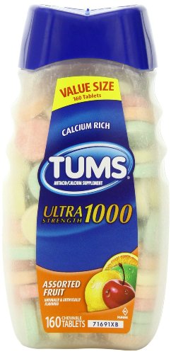 0885486424188 - TUMS ANTACID TABLETS, ULTRA 1000, ASSORTED FRUIT, VALUE SIZE 160-COUNT (PACK OF 2)