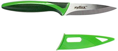 0885499764028 - ZYLISS PARING KNIFE WITH SHEATH COVER, 3.5-INCH STAINLESS STEEL BLADE, GREEN