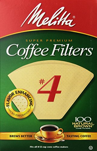 0885500047157 - MELITTA CONE COFFEE FILTERS, NATURAL BROWN, NO. 4, 100-COUNT FILTERS (PACK OF 6)