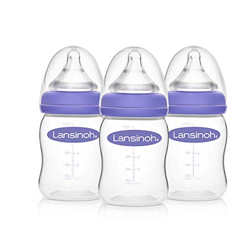 0885514124004 - LANSINOH BABY BOTTLES FOR BREASTFEEDING BABIES, 5 OUNCES, 3 COUNT, INCLUDES 3 SLOW FLOW NIPPLES (SIZE 2S)