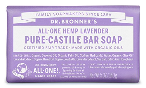 0885518481110 - DR. BRONNER'S MAGIC SOAPS PURE-CASTILE SOAP, ALL-ONE HEMP LAVENDER, 5-OUNCE BARS (PACK OF 6)