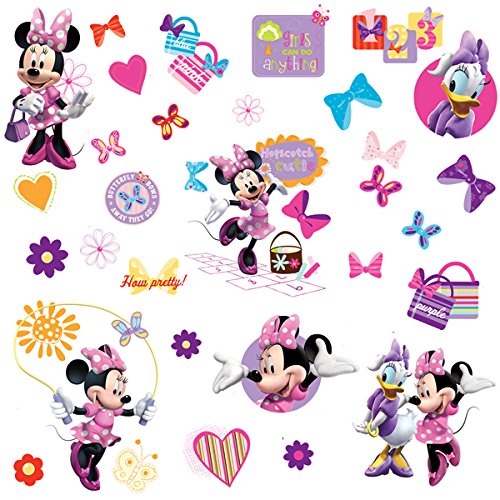 0885527260591 - ROOMMATES RMK1666SCS MICKEY & FRIENDS - MINNIE BOW-TIQUE PEEL & STICK WALL DECALS