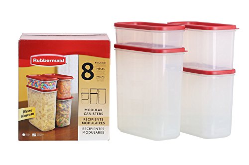 0885542711986 - RUBBERMAID 1776474 8-PC. MODULAR CANISTERS FOOD SYSTEM