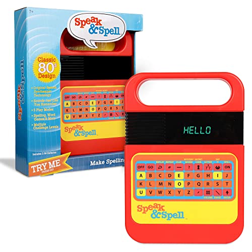 0885561096248 - SPEAK & SPELL ELECTRONIC GAME - EDUCATIONAL LEARNING TOY, SPELLING GAMES, 80S RETRO HANDHELD ARCADE, AUTISM TOYS, ACTIVITY FOR BOYS, GIRLS, TODDLER, AGES 7+