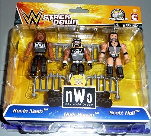 0885561210743 - WWE STACKDOWN NWO 3 PACK WITH KEVIN NASH, HULK HOGAN AND SCOTT HALL MINI FIGURES