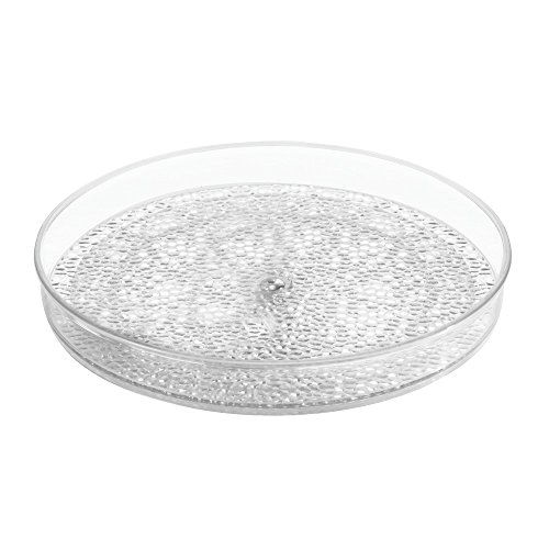 0885586493282 - INTERDESIGN RAIN LAZY SUSAN TURNTABLE COSMETIC ORGANIZER FOR VANITY CABINET TO HOLD MAKEUP, BEAUTY PRODUCTS - CLEAR
