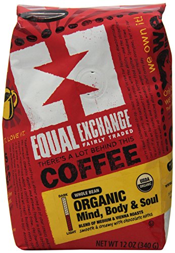 0885602610495 - EQUAL EXCHANGE ORGANIC COFFEE, MIND BODY SOUL, WHOLE BEAN, 12 OUNCE BAG