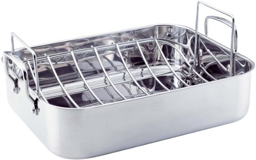 0885621798778 - KITCHENAID GOURMET DISTINCTIONS STAINLESS STEEL 16-1/2-INCH POLISHED ROASTER WITH RACK