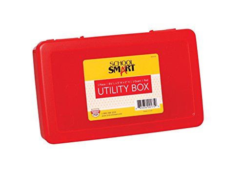0885634001759 - SCHOOL SMART PLASTIC UTILITY BOX - 5.230W X 8.465 L X 1.980 H - RED
