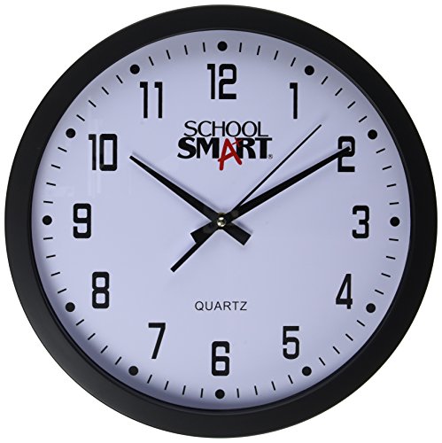 0885634016104 - SCHOOL SMART WALL CLOCK - 13 INCHES - WHITE DIAL WITH BLACK FRAME