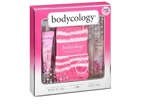 0885645031158 - BODYCOLOGY 3 PIECE FRAGRANCE GIFT SET WITH PINK WARM & COZY SOCKS SWEET LOVE