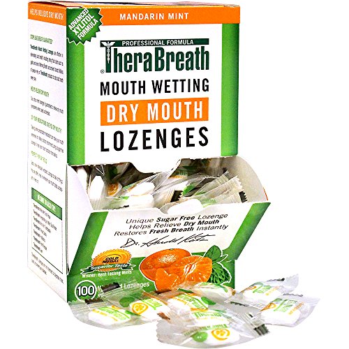 0885647754680 - THERABREATH DENTIST RECOMMENDED DRY MOUTH LOZENGES, SUGAR FREE, MANDARIN MINT FLAVOR, 100 COUNT