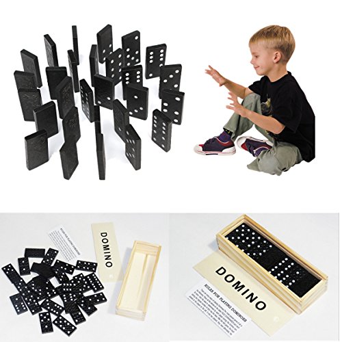 8856631727722 - 28PCS CHILDREN'S WOODEN BOXED DOMINO GAME PLAY SET TRADITIONAL CLASSIC TOY GIFTS