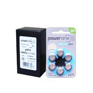 8857032901018 - POWER ONE SIZE 675 MERCURY FREE COCHLEAR IMPLANT BATTERIES (60 BATTERIES)