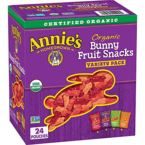 0885710043048 - ANNIE'S HOMEGROWN ORGANIC BUNNY FRUIT SNACKS VARIETY PACK 0.8 OZ (24 CT)