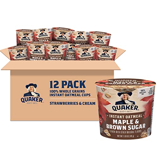 0885710735332 - QUAKER INSTANT OATMEAL EXPRESS MAPLE BROWN SUGAR, 1.69-OUNCE CUPS (PACK OF 12), PACKAGING MAY VARY