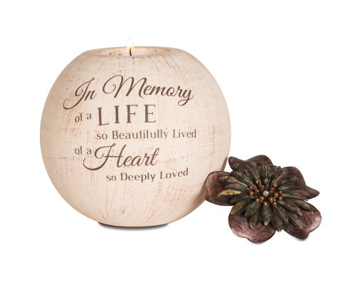0885715592046 - PAVILION GIFT COMPANY 19009 LIGHT YOUR WAY TERRA COTTA CANDLE HOLDER, IN MEMORY, 5-INCH
