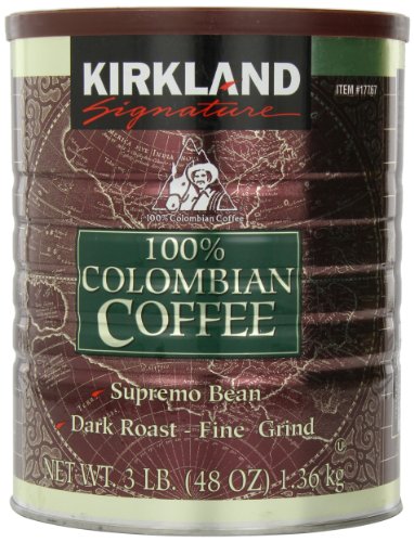 0885733449407 - SIGNATURE 100% COLOMBIAN COFFEE SUPREMO BEAN DARK ROAST-FINE GRIND, 3 POUND