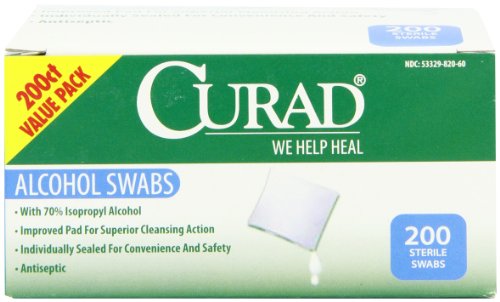 0885739221120 - CURAD ALCOHOL SWABS ANTISEPTIC WIPES, 200 COUNT