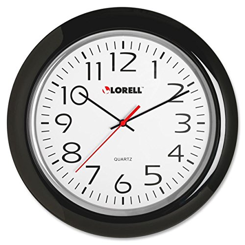 0885761066522 - LORELL WALL CLOCK WITH ARABIC NUMERALS, 13-1/4-INCH, BLACK FRAME