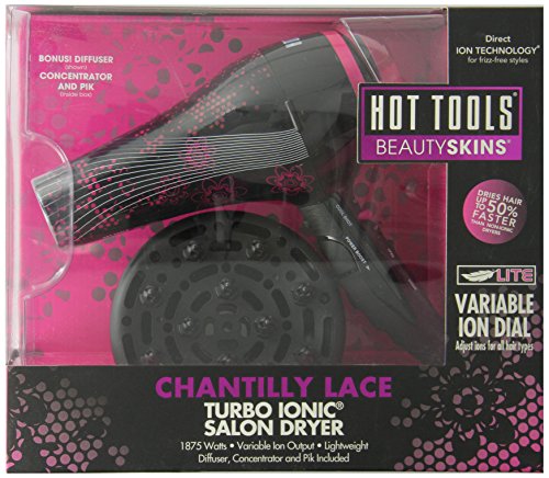 0885778181980 - HOT TOOLS HT5004L CHANTILLY LACE IONIC DRYER, BLACK