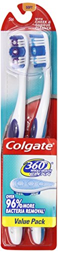 0885781212404 - COLGATE 360 DEGREE ADULT FULL HEAD, SOFT, TWIN PACK TOOTHBRUSH