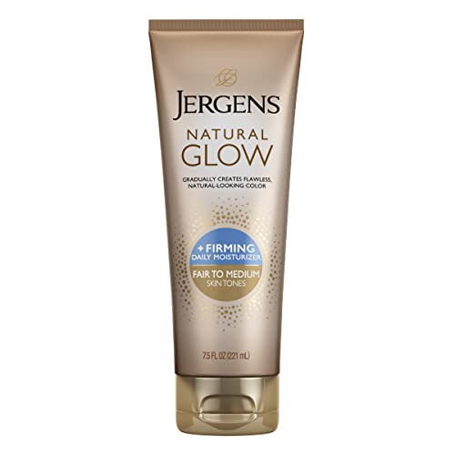 0885781265660 - JERGENS NATURAL GLOW +FIRMING SELF TANNER, SUNLESS TANNING LOTION FOR FAIR TO MEDIUM SKIN TONE, ANTI CELLULITE FIRMING BODY LOTION FOR NATURAL-LOOKING TAN, 7.5 OUNCE