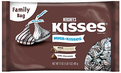 0885782190206 - HERSHEY'S HUGS AND KISSES MILK CHOCOLATE ASSORTMENT, 17-OUNCE BAGS (PACK OF 3)