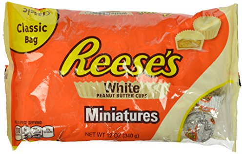 0885782513821 - REESE'S PEANUT BUTTER CUPS, WHITE CHOCOLATE MINIATURES, 12-OUNCE BAGS (PACK OF 4)