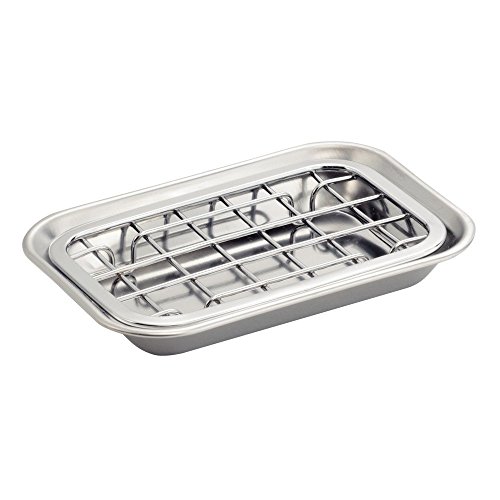 0885783186260 - INTERDESIGN SINKWORKS TWO PIECE SOAP DISH, STAINLESS STEEL, CHROME, SMALL