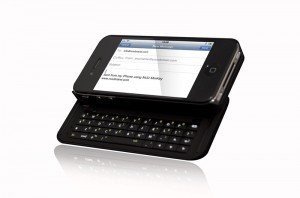 0885784851693 - NUU SPANISH MINIKEY SLIDEOUT QWERTY KEYBOARD FOR IPHONE 4 - RETAIL PACKAGING - BLACK