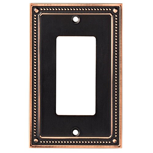 0885785819128 - FRANKLIN BRASS W35060-VBC-C CLASSIC BEADED SINGLE DECORATOR WALL PLATE / SWITCH PLATE / COVER, BRONZE WITH COPPER HIGHLIGHTS