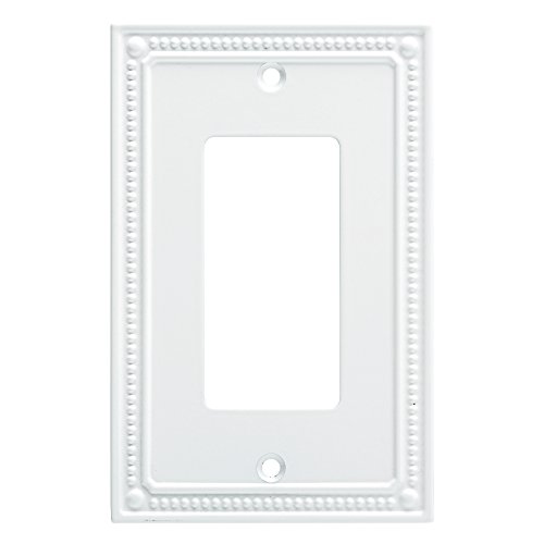 0885785819241 - FRANKLIN BRASS W35060-PW-C CLASSIC BEADED SINGLE DECORATOR WALL PLATE/SWITCH PLATE/COVER, WHITE