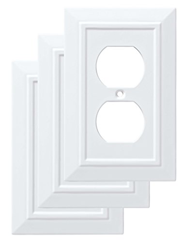 0885785821732 - FRANKLIN BRASS W35242V-PW-C CLASSIC ARCHITECTURE SINGLE DUPLEX WALL PLATE/SWITCH PLATE/COVER (3 PACK), PURE WHITE