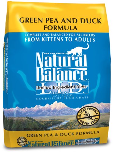 0885790471007 - NATURAL BALANCE L.I.D. LIMITED INGREDIENT DIETS GREEN PEA & DUCK FORMULA DRY CAT FOOD, 10-POUND