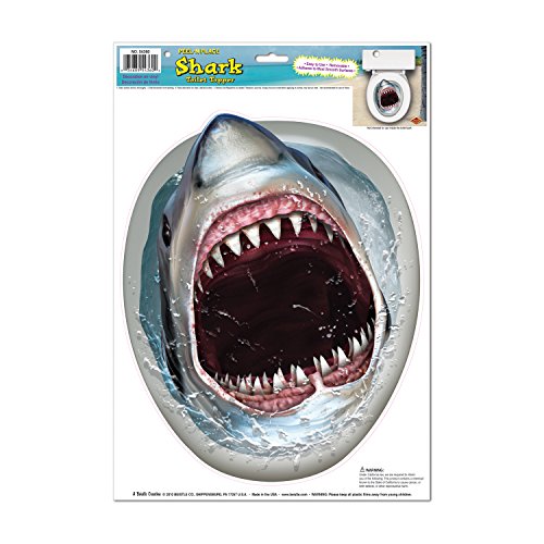 0885795519810 - SHARK TOILET TOPPER PEEL 'N PLACE PARTY ACCESSORY (1 COUNT) (1/SH)
