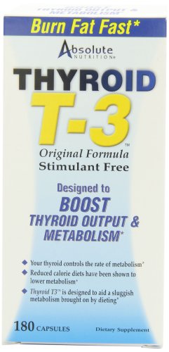 0885810123930 - ABSOLUTE NUTRITION THYROID T-3 RADICAL METABOLIC BOOSTER, 180 CAPSULES