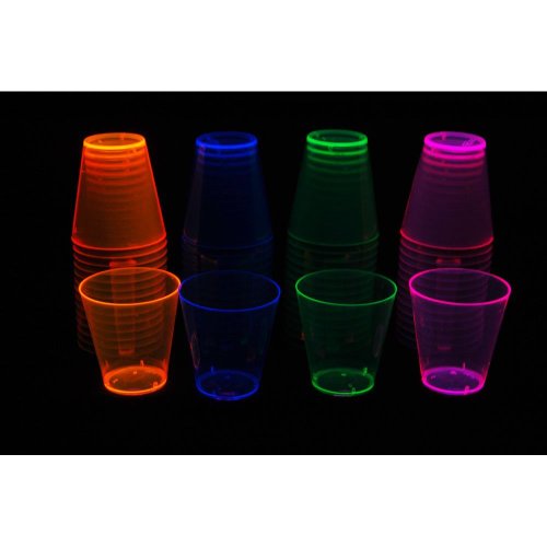 0885827567642 - PARTY ESSENTIALS HARD PLASTIC 2-OUNCE SHOT/SHOOTER GLASSES, 60-COUNT, ASSORTED NEON