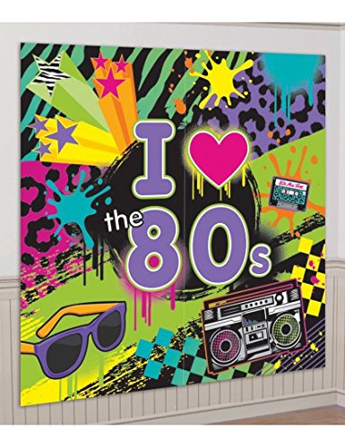 0885827622747 - TOTALLY 80S GIANT SCENE SETTER WALL DECORATING KIT BIRTHDAY PARTY