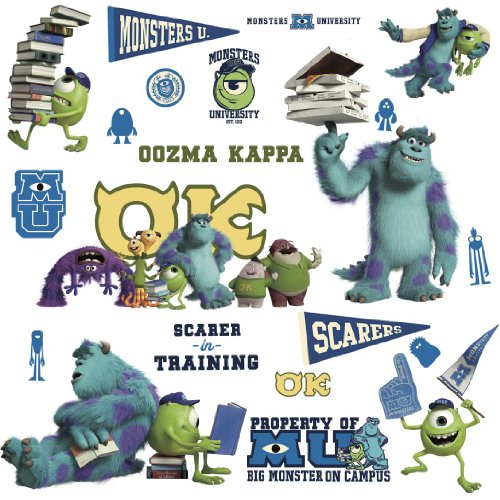 0885833292811 - ROOMMATES RMK2243SCS MONSTERS UNIVERSITY PEEL AND STICK WALL DECALS