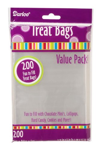 0885835232105 - DARICE 28-002V 3-3/4-INCH-BY- 6-INCH CLEAR TREAT BAG 200-PIECES